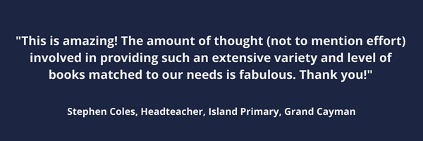 A testimonial about book packs and reading schemes for schools 