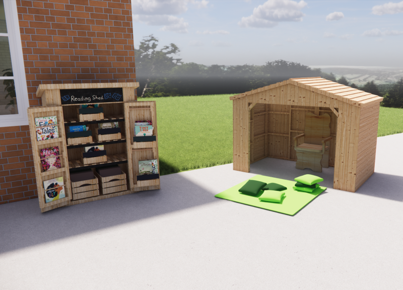 Outdoor school library | forest school library ideas