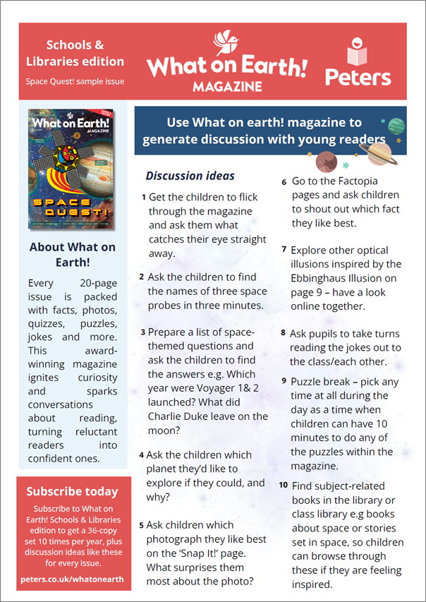 What on Earth! magazine sample issue discussion questions