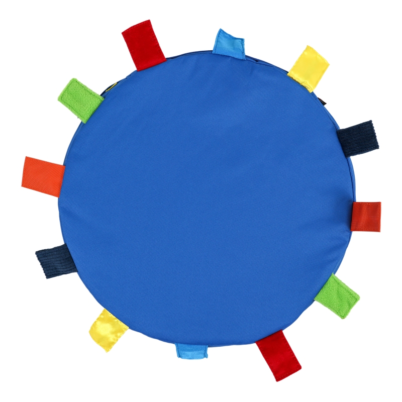 Sensory touch tags carry cushion - blue