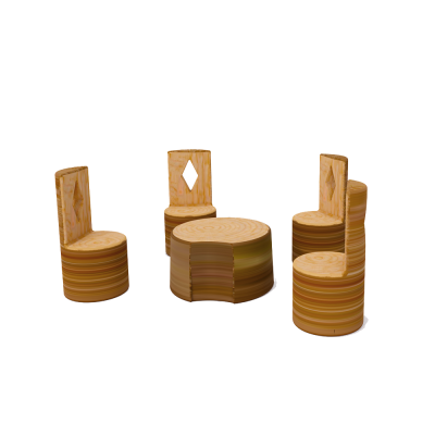 Small knights of the round table and chair set