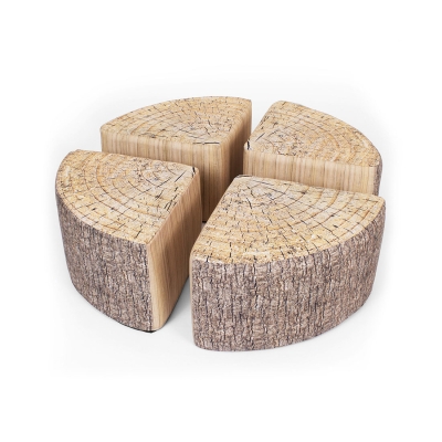 Tree trunk quarter stools (pack of 4)